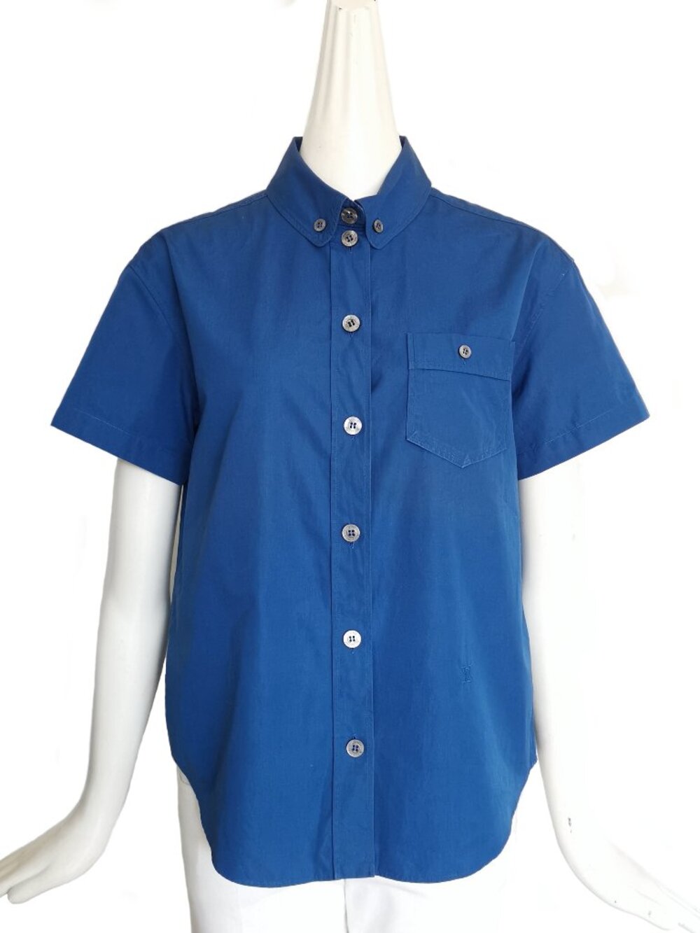 LOUIS VUITTON BLUE SHORT SLEEVES COTTON SHIRT (36)